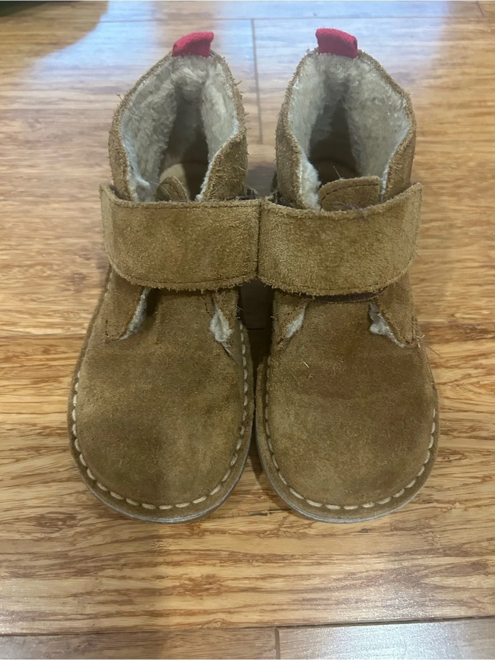 Mini Biden Kids Brown Suede Velcro Ankle Boots